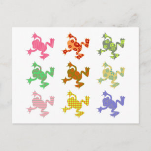 Cartão Postal Rãs Estampadas