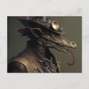 Cartão Postal Rascal Steampunk Dragon