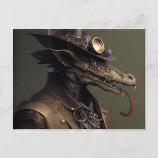 Cartão Postal Rascal Steampunk Dragon
