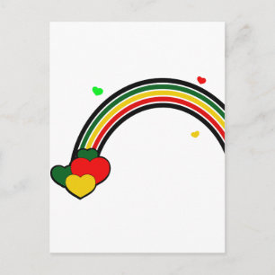 Cartão Postal Rasta Arco-íris e Corações