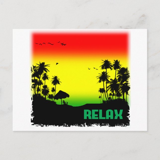 Cartão Postal rasta de relaxamento (Frente)