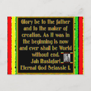 Cartão Postal Rasta Prayer Recitada antes da Cerimônia de Fumage