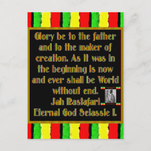 Cartão Postal Rasta Prayer Recitada antes da Cerimônia de Fumage