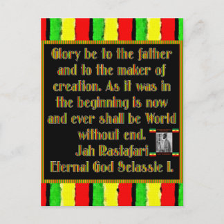 Cartão Postal Rasta Prayer Recitada antes da Cerimônia de Fumage