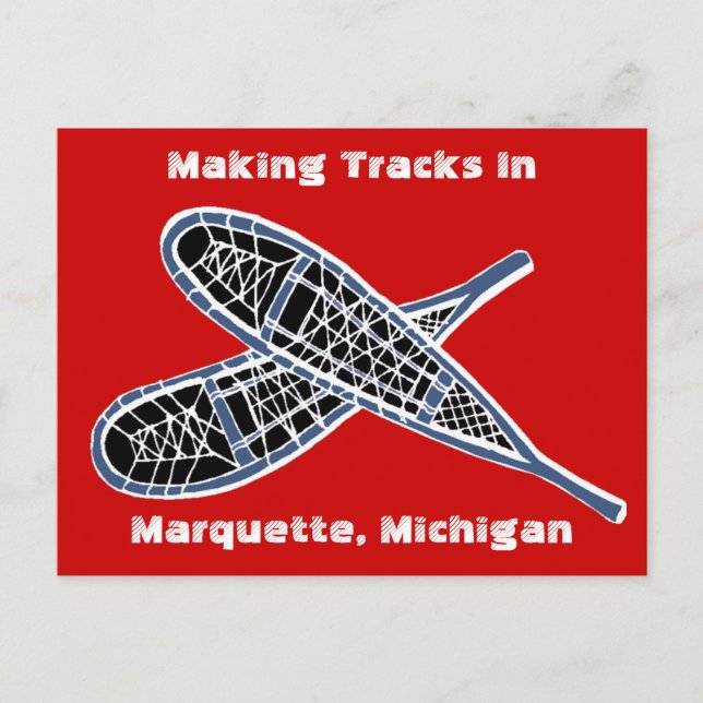 Cartão postal ~ Rastreando Snowshoes Calçados de N (Frente)