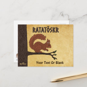 Cartão Postal Ratatöskr, Esquilo Nórdico/Viking