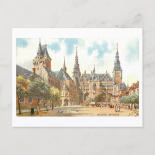 Cartão Postal Rathaus Antigo, Aachen, Alemanha
