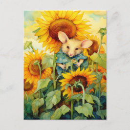Cartão Postal Rato 2 do Jardim Sunflower de 17