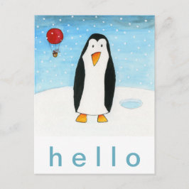 Cartão Postal Rato Balão e Pinguim