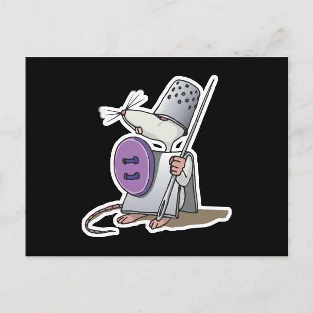 Cartão Postal rato cavaleiro engraçado (Frente)