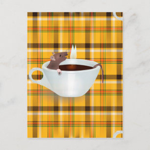 Cartão Postal rato de café