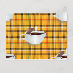 Cartão Postal rato de café