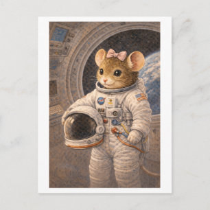 Cartão Postal Rato de Carreira como Astronauta