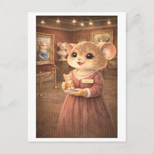 Cartão Postal Rato de Carreira como Curador de Galeria de Arte