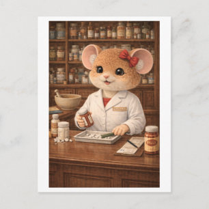 Cartão Postal Rato de carreira como farmacêutico