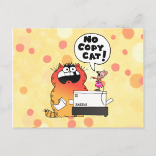 Cartão Postal Rato de Cartoon Engraçado Rato engraçado e gat