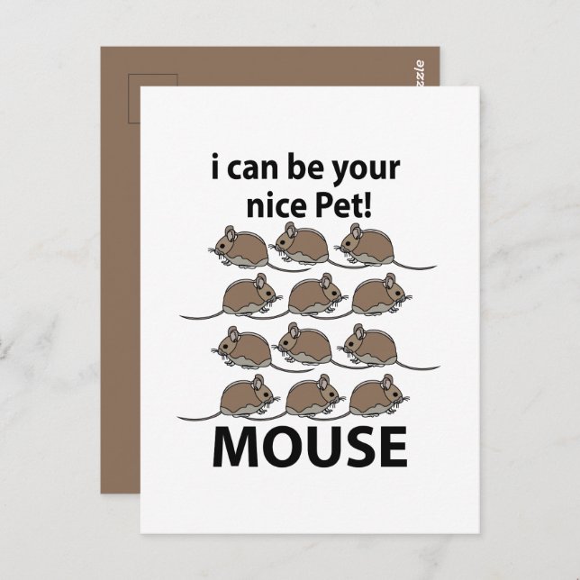 Cartão Postal Rato De Mouse Posso Ser Seu Rato De Pet (Frente/Verso)
