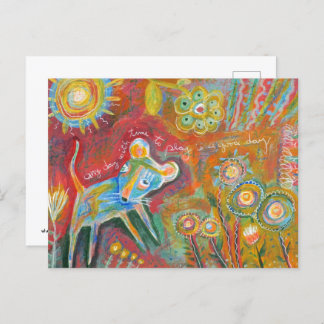 Cartão Postal Rato em Brincadeira