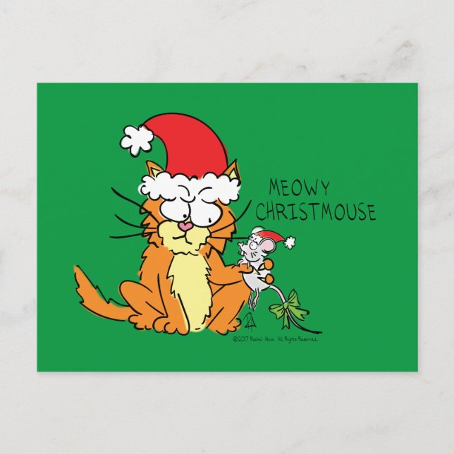 Cartão Postal Rato Gato de Cartografia de Natal Engraçado (Frente)