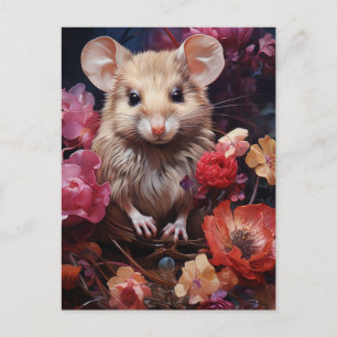 Cartão Postal Rato nas Flores