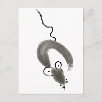 Cartão Postal Rato, Sumi-e