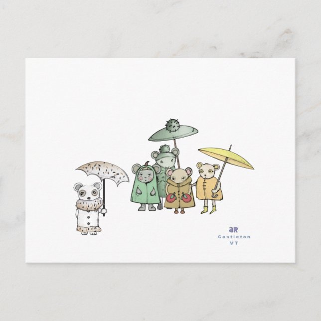 Cartão Postal Ratos na Chuva (Frente)