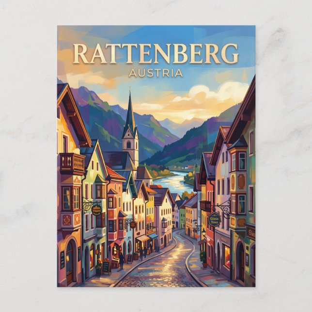 Cartão Postal Rattenberg Áustria (Frente)