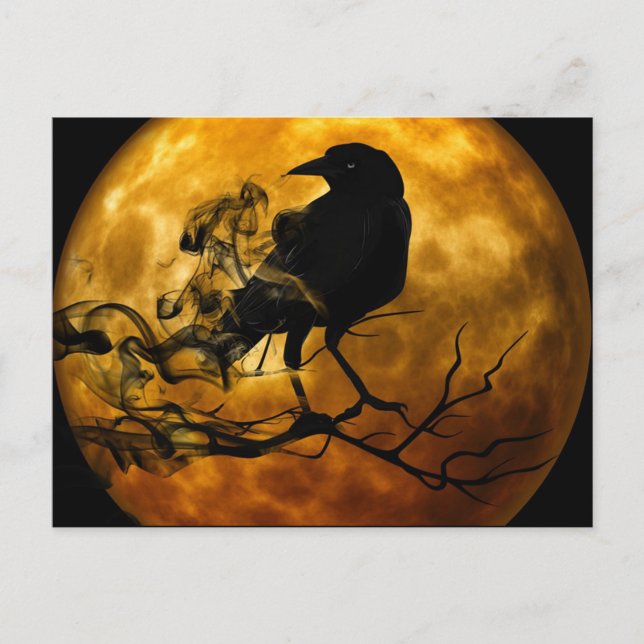Cartão Postal Raven à noite (Frente)