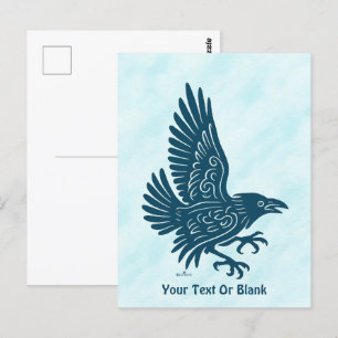 Cartão Postal Raven azul dançante