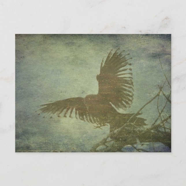 Cartão Postal Raven da Poesia de Poe (Frente)
