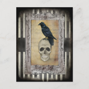 Cartão Postal Raven e Caveira