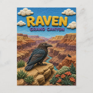 Cartão Postal Raven Grand Canyon Moderno KlayKoo
