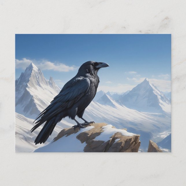 Cartão Postal Raven high in the mountains (Frente)