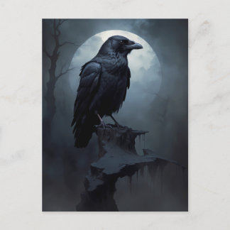 Cartão Postal raven na noite escura