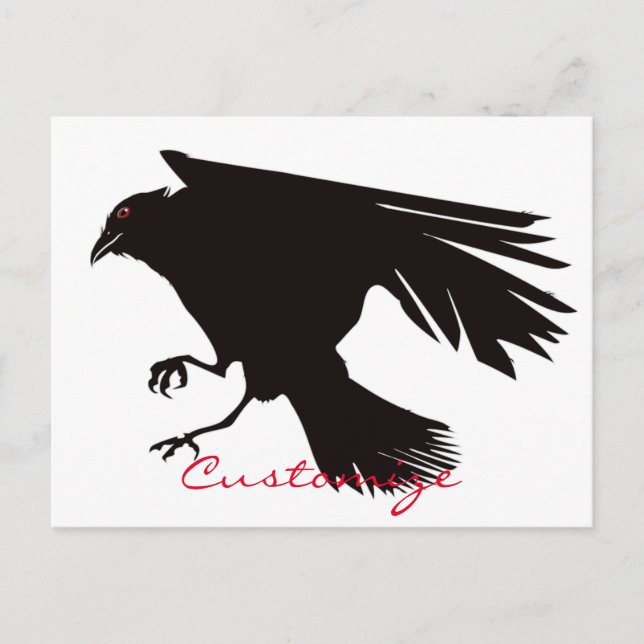 Cartão Postal Raven Negro Voando Thunder_Cove (Frente)