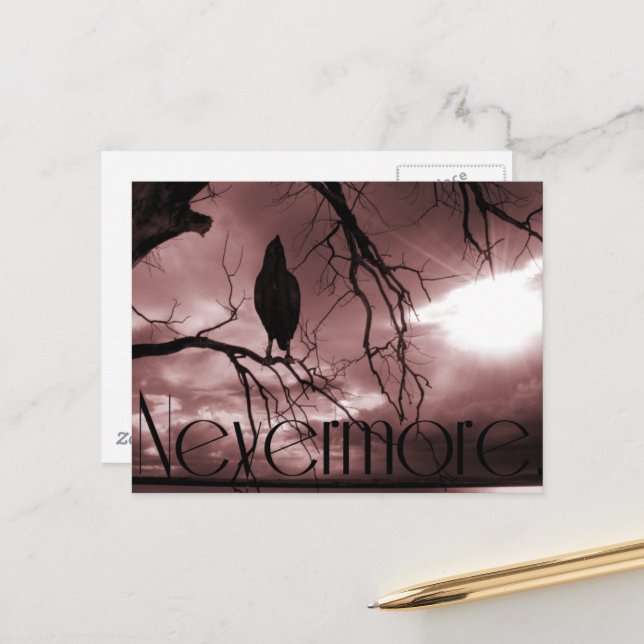 Cartão Postal Raven - Nunca mais Sunbeams & Tree (Frente/Verso In Situ)
