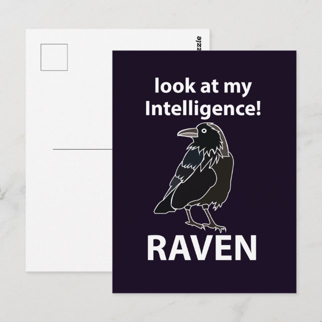 Cartão Postal Raven Olhe Minha Inteligência Raven (Frente/Verso)