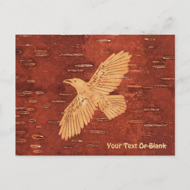 Cartão Postal Raven Rustic No Latido De Nascimento Interior (Frente)