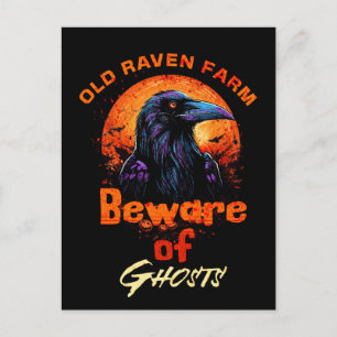 Cartão Postal Raven Spooky Halloween