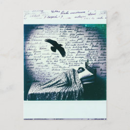 Cartão Postal Raven Voa Sobre o Homem Dormindo