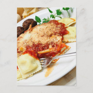 Cartão Postal Ravioli E Meatball