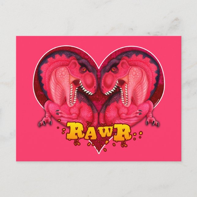 Cartão Postal Rawr Love-a-saurus (Frente)