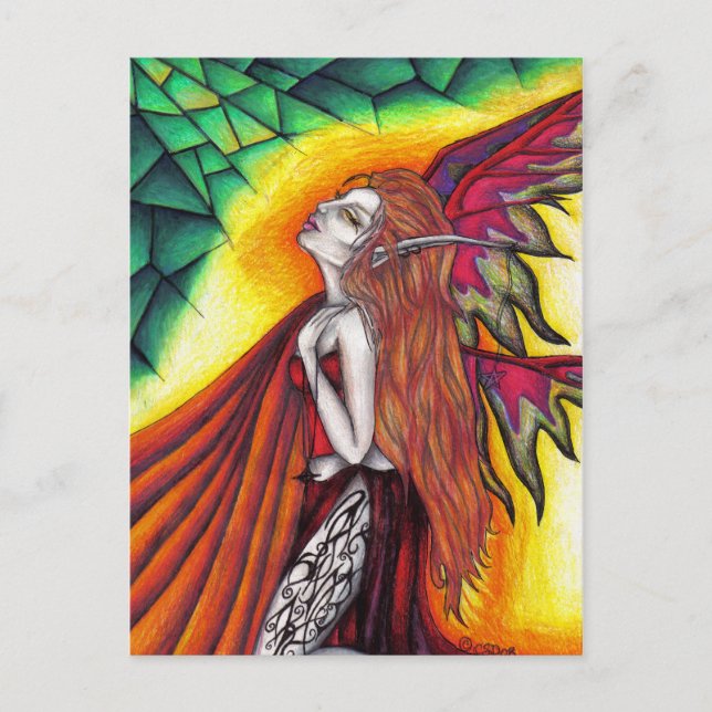 Cartão Postal Rays de um Cartão-postal Sun Emerald (Frente)