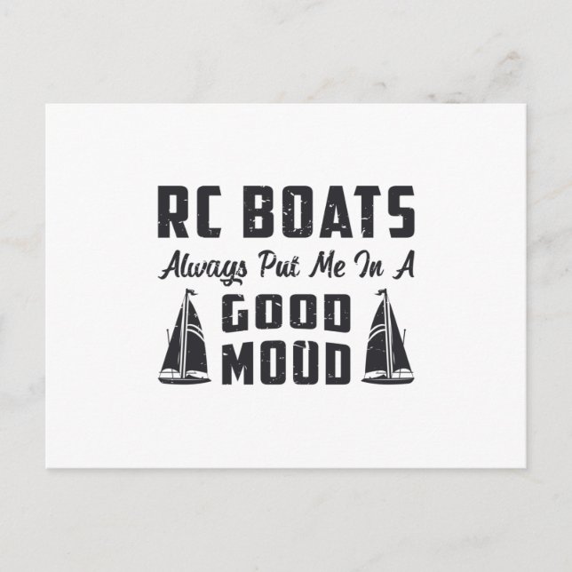 Cartão Postal RC Boat Me Colocou Em Um Bom Humor Modelo De Rádio (Frente)