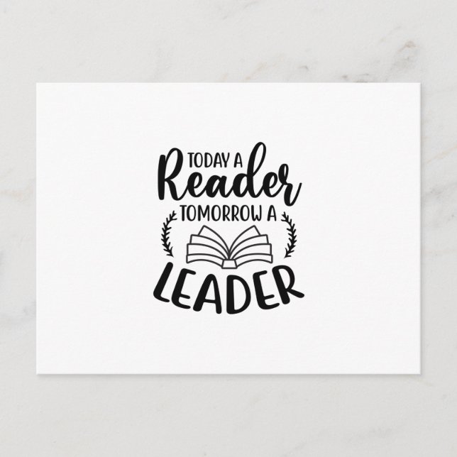 Cartão Postal Reading Art Today A Reader Tomorrow A Leader (Frente)