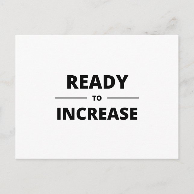 CARTÃO POSTAL READY TO INCREASE (Frente)