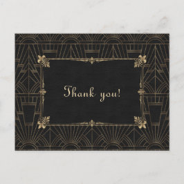 Cartão Postal Real Fleur-de-Lis Art Deco 1920 Casamento Obrigado