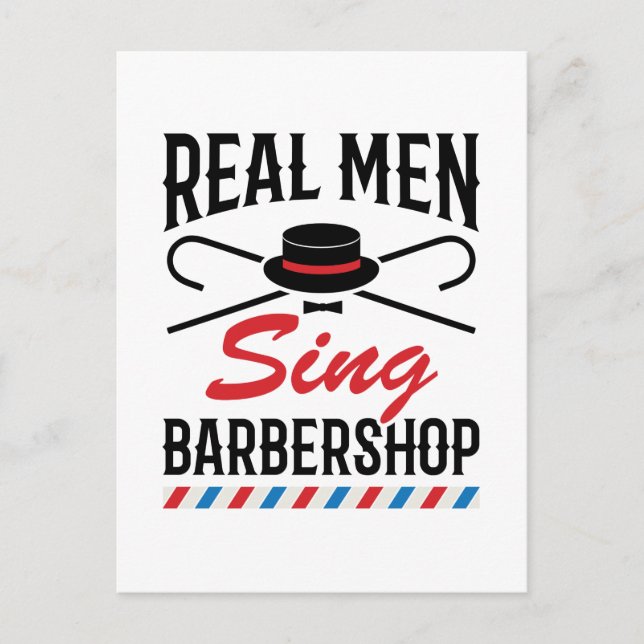 Cartão Postal Real Men Sing Barbershop Singer (Frente)