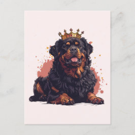 Cartão Postal Real Rottweiler - Coroa Rainha do Cachorro