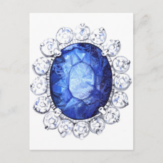 Cartão Postal Real Sapphire Original Watercolor